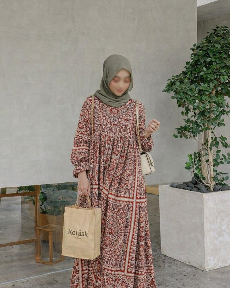 Ethnic Print Maxi Dress